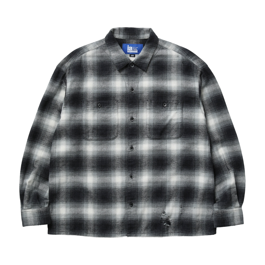 NH X INFINITE ARCHIVES . SAVAGE HOMBRE CHECK SHIRT LS (BLACK