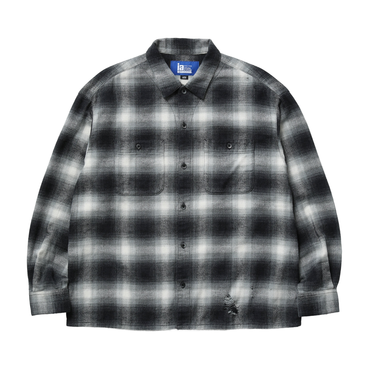 NH X INFINITE ARCHIVES . SAVAGE HOMBRE CHECK SHIRT LS (BLACK
